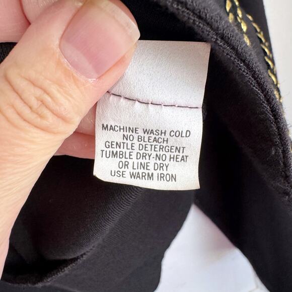 VTG Caron Black Gold Ornate Fitted Power Blazer Eclectic Angular Long Sleeves 6 - Picture 4 of 11